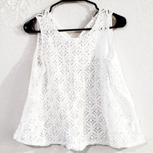 ☀️3/$20 : White Lace LOFT Blouse: XS